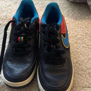 Nike Black and Blue Sneakers with Red Accents